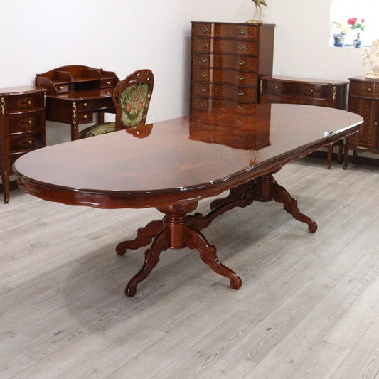 イタリア ダイニングテーブル 300cm幅 8人用 象嵌