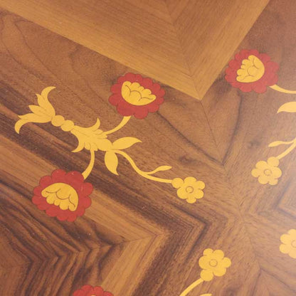 イタリア ダイニングテーブル 110cm幅 4人用 象嵌 円形 310/110