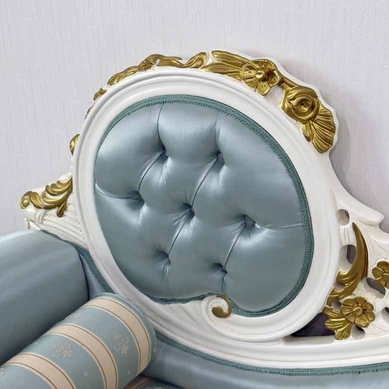 イタリア カウチソファ ターコイズブルー 二人掛け ソファ 312W/BL