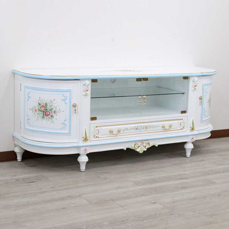 ロココ テレビボード 160cm ローキャビネット 白家具