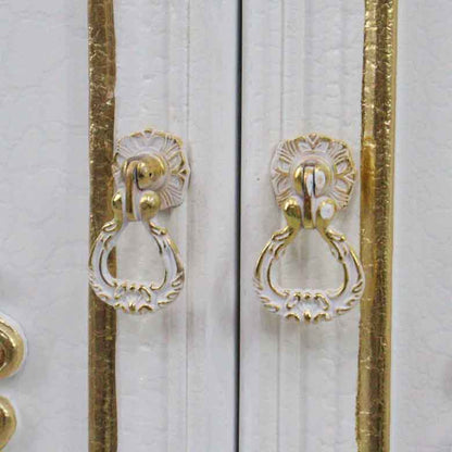 ロココ サイドボード 156cm 4ドア ローキャビネット 白家具