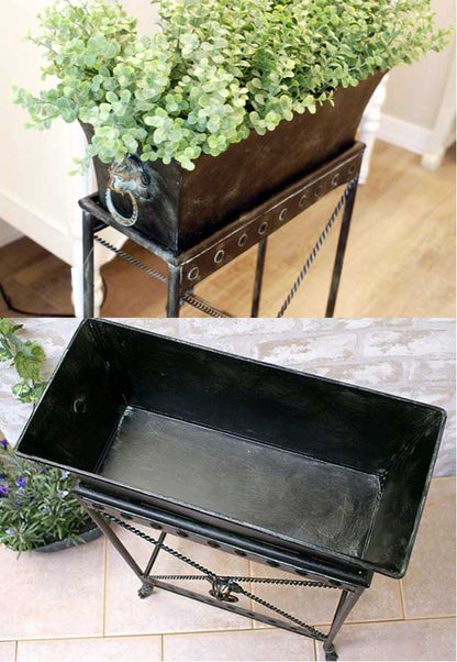 アイアンプランター スタンド付きプランター ライオンモチーフ ロートアイアン FM-555