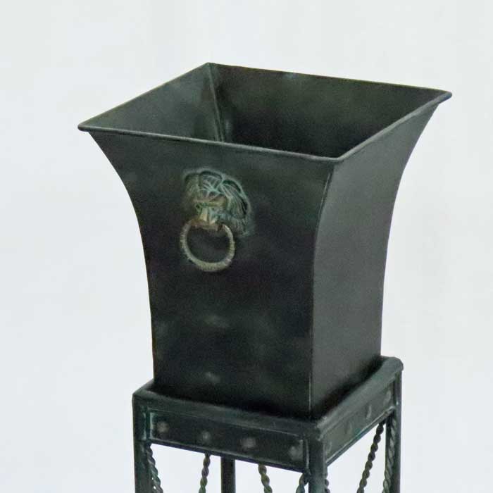 アイアンプランター スタンド付きプランター ライオンモチーフ ロートアイアン