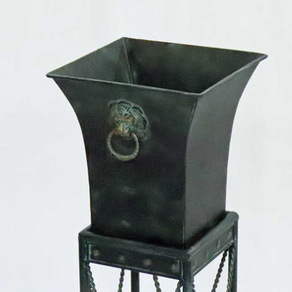 アイアンプランター スタンド付きプランター ライオンモチーフ ロートアイアン