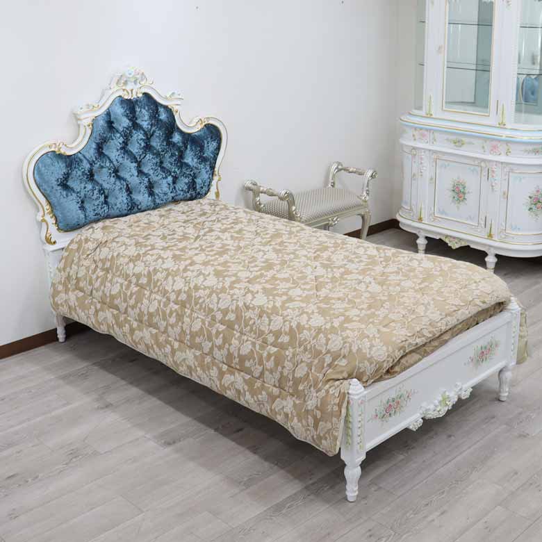 ロココ シングルベッドフレーム マットレス別 シングルベッド 猫脚