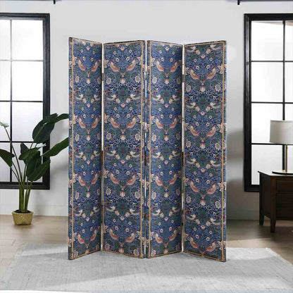 ジェニファーテイラー 4連 スクリーン 衝立 いちご泥棒 JENNIFER TAYLOR