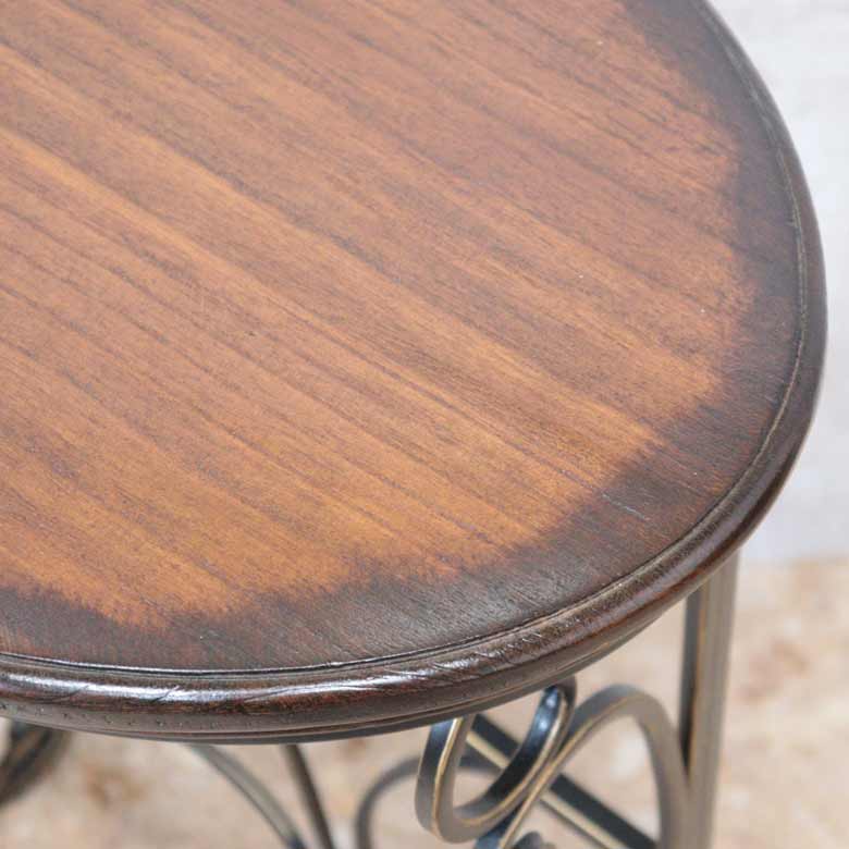 マガジンラックテーブル ロートアイアン 木天板 レトロ アンティーク