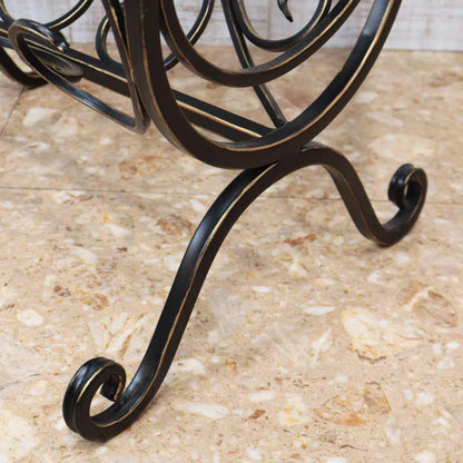 マガジンラックテーブル ロートアイアン 木天板 レトロ アンティーク