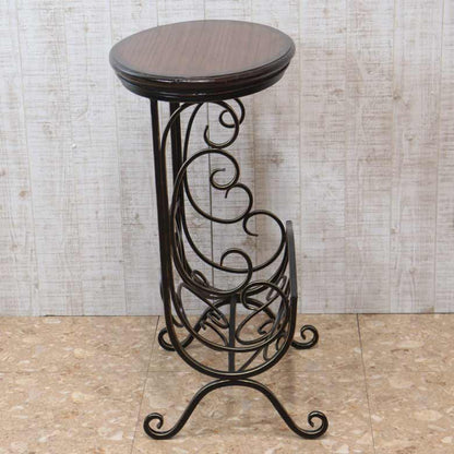 マガジンラックテーブル ロートアイアン 木天板 レトロ アンティーク