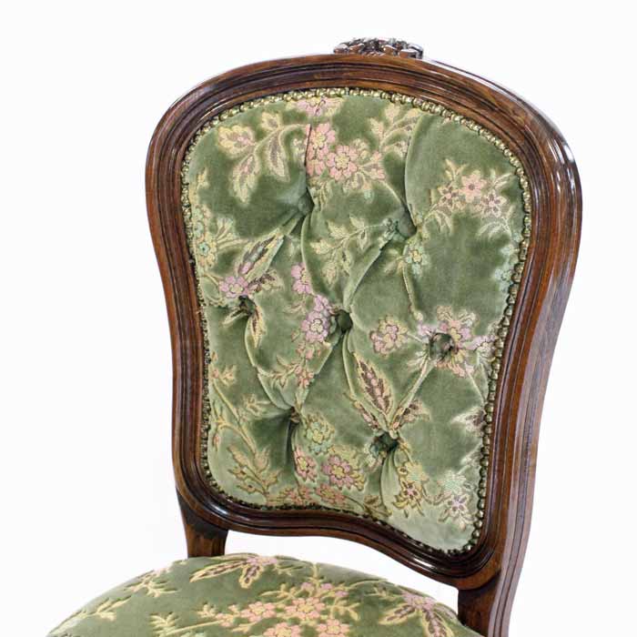 イタリア ダイニングチェア 金華山 グリーン 木製 猫脚 TS11