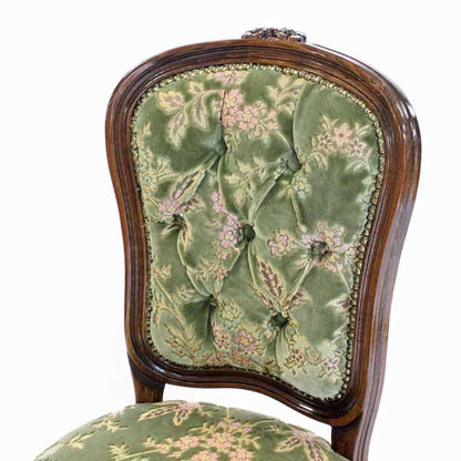 イタリア ダイニングチェア 金華山 グリーン 木製 猫脚 TS11