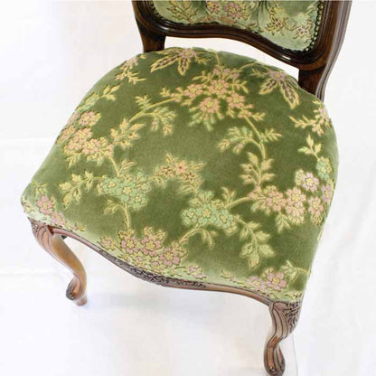 イタリア ダイニングチェア 金華山 グリーン 木製 猫脚 TS11