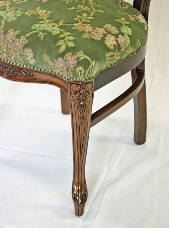 イタリア ダイニングチェア 金華山 グリーン 木製 猫脚 TS11