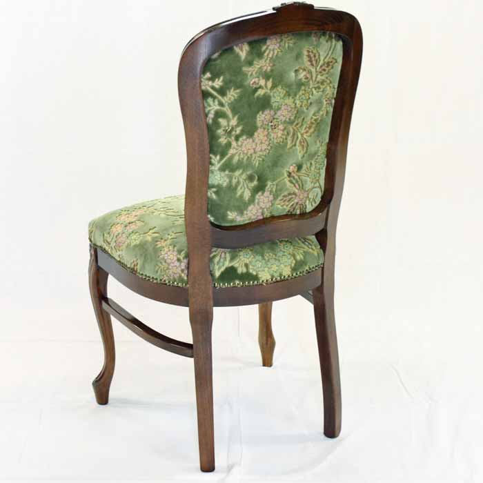 イタリア ダイニングチェア 金華山 グリーン 木製 猫脚 TS11