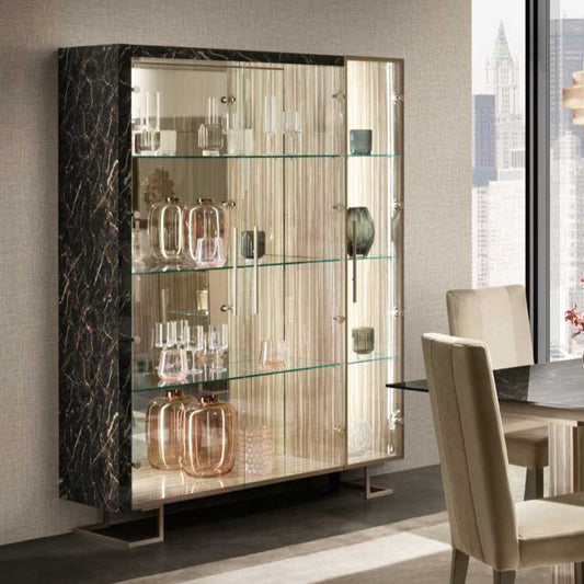 3ドアキュリオケース 153cm Arredoclassic アレドクラシック ADORA Luce Dark ルーチェダーク 高級家具 イタリア製