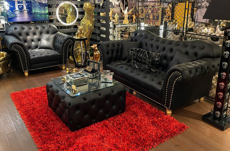 ソファーセット ハイバック 合皮 ブラック/ホワイト 応接 ソファ ファントムレザー