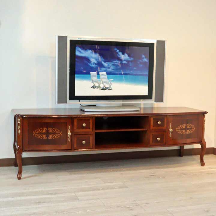 イタリア テレビボード 170cm ローボード 猫脚 象嵌 DOGI 4308