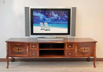 イタリア テレビボード 170cm ローボード 猫脚 象嵌 DOGI 4308