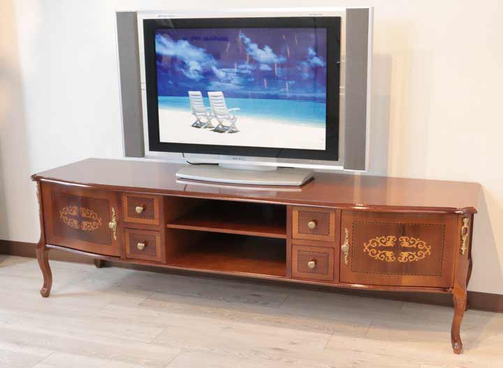 イタリア テレビボード 170cm ローボード 猫脚 象嵌 DOGI 4308
