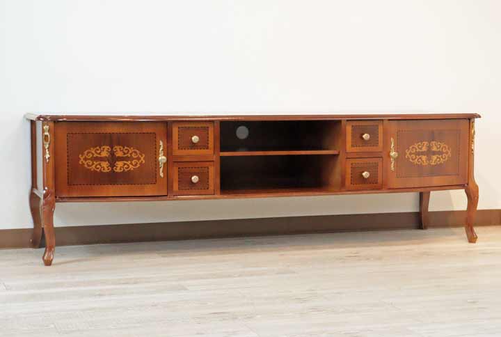 イタリア テレビボード 170cm ローボード 猫脚 象嵌 DOGI 4308
