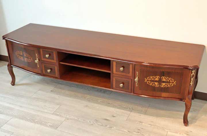 イタリア テレビボード 170cm ローボード 猫脚 象嵌 DOGI 4308