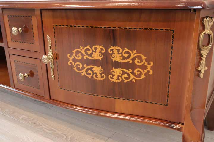 イタリア テレビボード 170cm ローボード 猫脚 象嵌 DOGI 4308