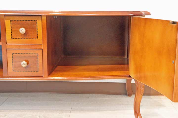 イタリア テレビボード 170cm ローボード 猫脚 象嵌 DOGI 4308