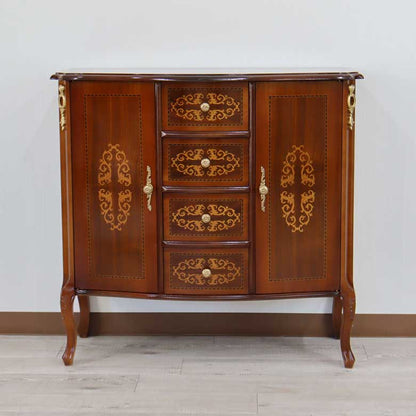 イタリア ローキャビネット サイドボード 猫脚 象嵌 DOGI 4316