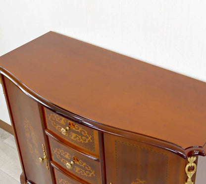 イタリア ローキャビネット サイドボード 猫脚 象嵌 DOGI 4316