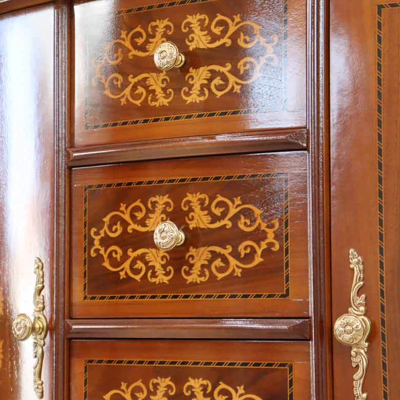 イタリア ローキャビネット サイドボード 猫脚 象嵌 DOGI 4316