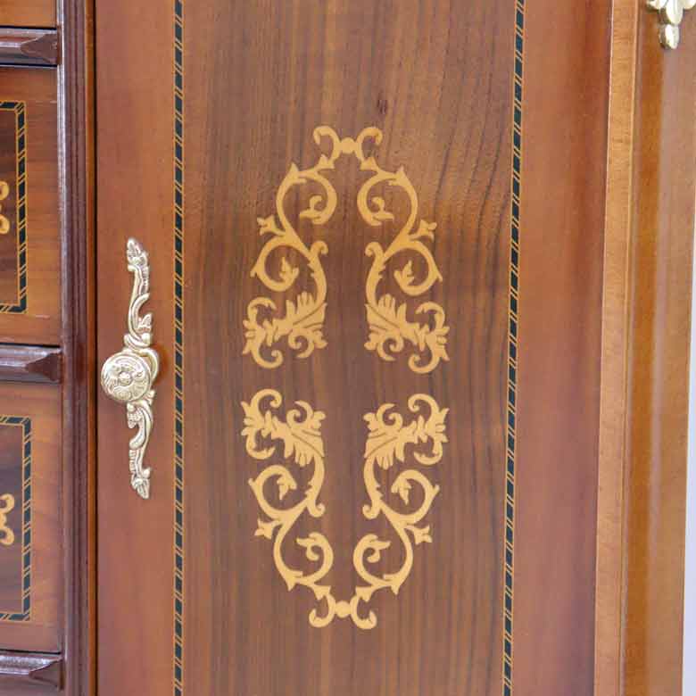 イタリア ローキャビネット サイドボード 猫脚 象嵌 DOGI 4316