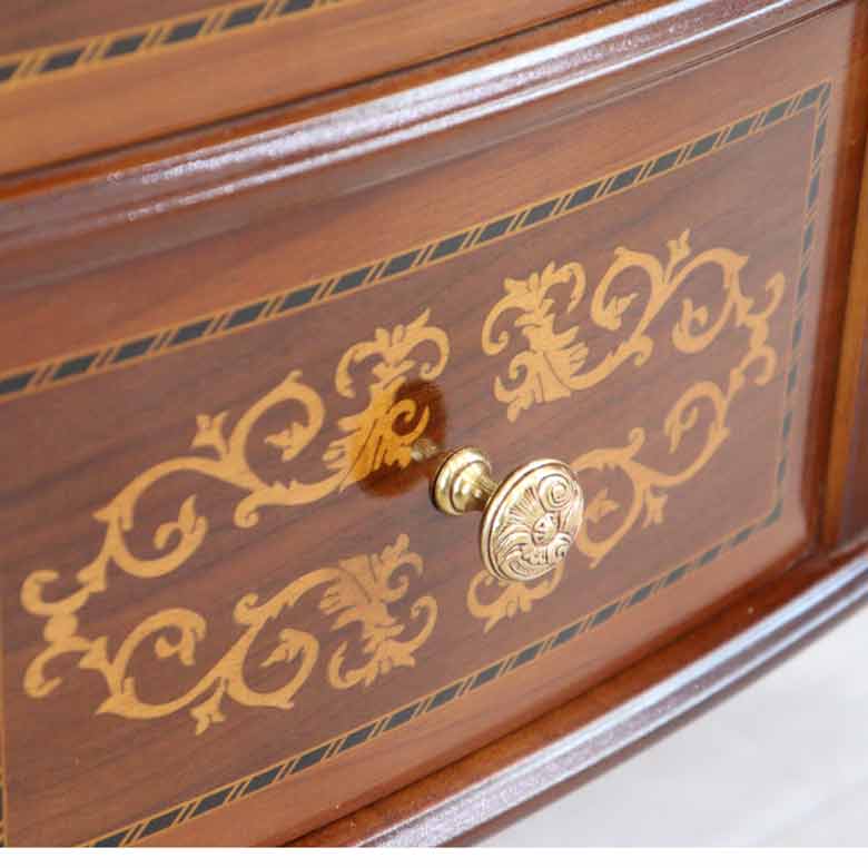 イタリア ローキャビネット サイドボード 猫脚 象嵌 DOGI 4316