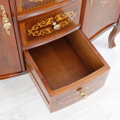 イタリア ローキャビネット サイドボード 猫脚 象嵌 DOGI 4316