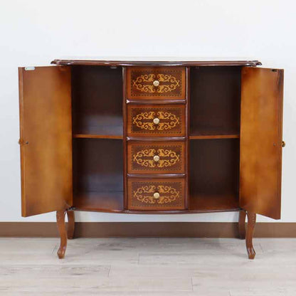 イタリア ローキャビネット サイドボード 猫脚 象嵌 DOGI 4316