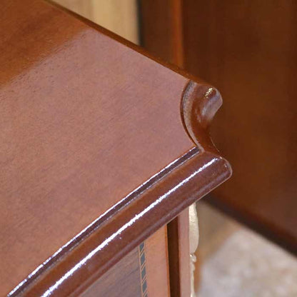 イタリア チェスト 木製 6段 完成品 113cm 猫脚 象嵌 DOGI 4326