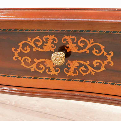 イタリア ローテーブル 引出し付き センターテーブル 猫脚 象嵌 DOGI 4327