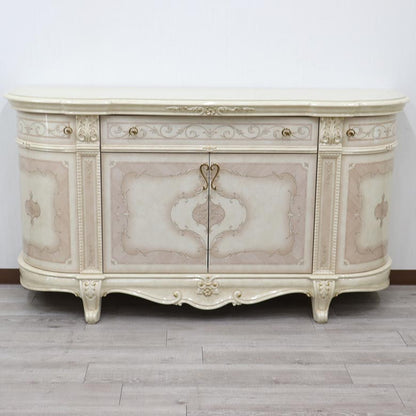 サルタレッリ ヴェルサイユ 4ドア サイドボード アイボリー ローキャビネット ドアタイプ