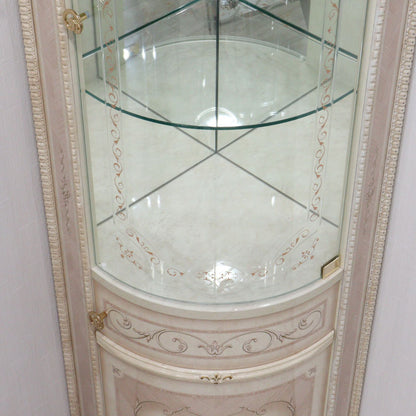 サルタレッリ ヴェルサイユ コーナーキャビネット アイボリー ショーケース