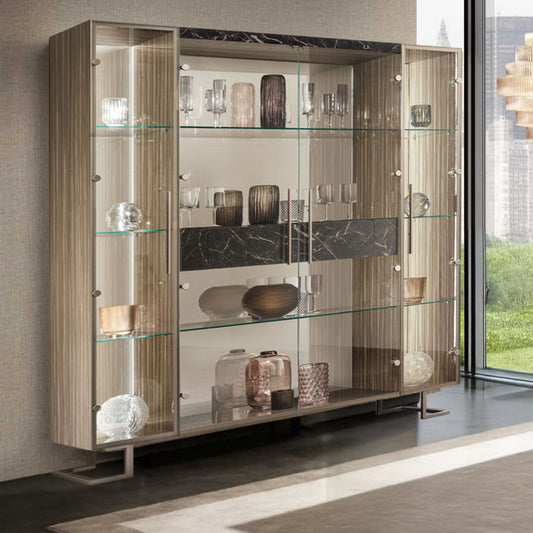 4ドアキュリオケース 188cm 引出付き Arredoclassic アレドクラシック ADORA Luce Dark ルーチェダーク 高級家具 イタリア製