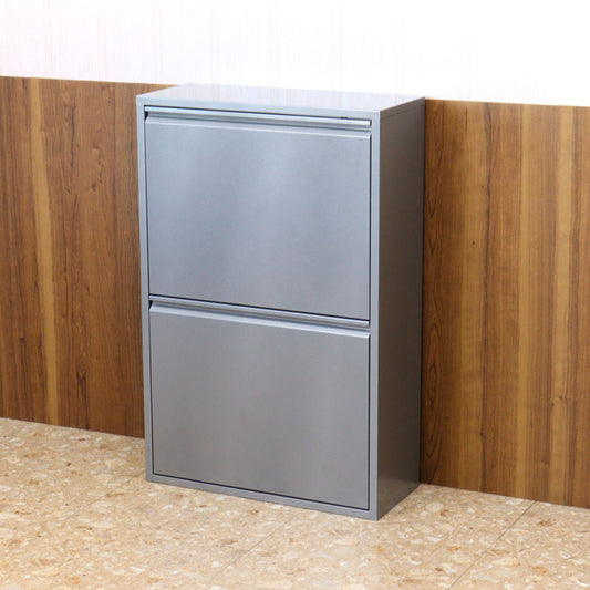 ダストボックス イタリア アイアン DOTTUS 4杯/2段 カラフル ゴミ箱 グレー モダン