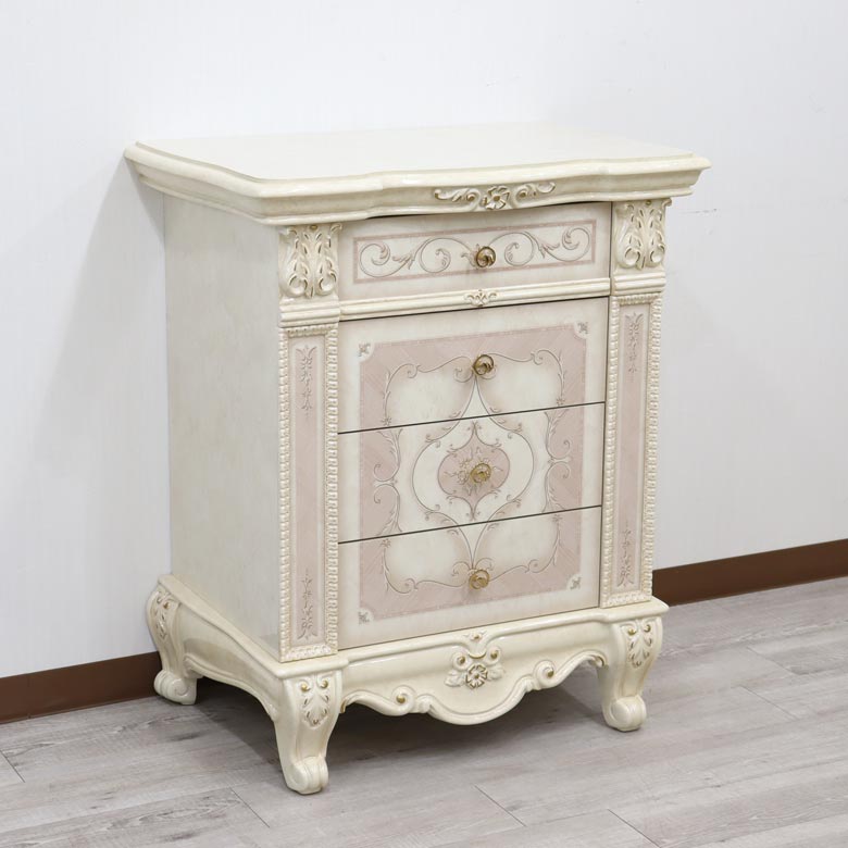 サルタレッリ ヴェルサイユ 4段チェストS アイボリー リビングチェスト