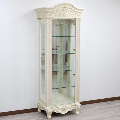 サルタレッリ ヴェルサイユ 1ドア キュリオケース アイボリー ガラスキャビネット