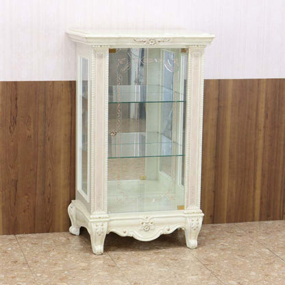 サルタレッリ ヴェルサイユ 1ドア ローキュリオケース アイボリー ガラスキャビネット