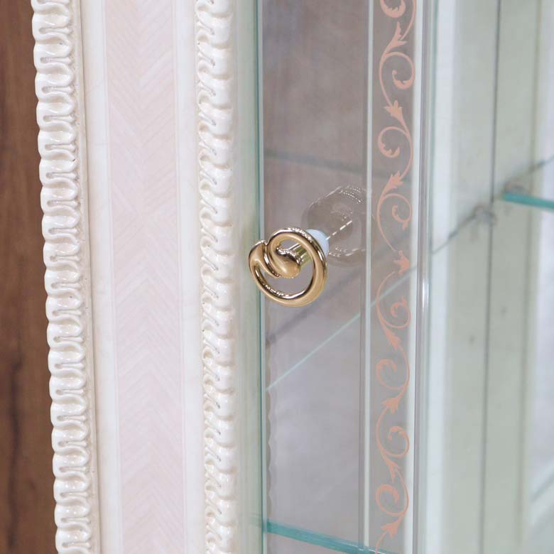 サルタレッリ ヴェルサイユ ローキュリオ アイボリー 3ドア ガラスケース サルタレッリ ヴェルサイユ リビングチェスト アイボリー 4段 ロー