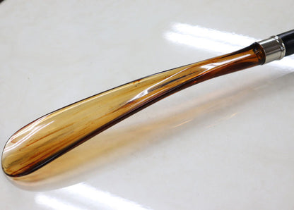 シューホーン 靴ベラ 69cm シルバー べっ甲調 鷲 イタリア製
