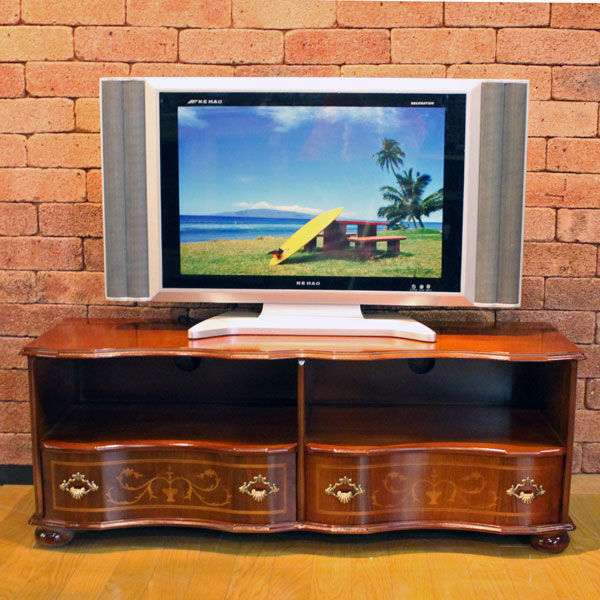 テレビ台 ローボード イタリア 象嵌  110cm 丸脚 538