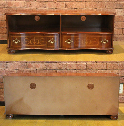 テレビ台 ローボード イタリア 象嵌  110cm 丸脚 538