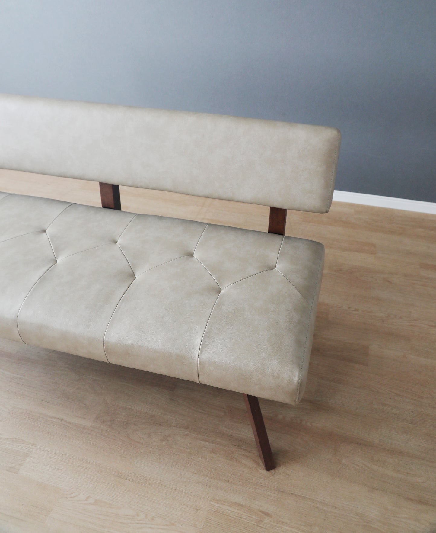 シギヤマ家具 ダイニングベンチ レブル 160cm 合皮 アイボリー ダークブラウン REBEL