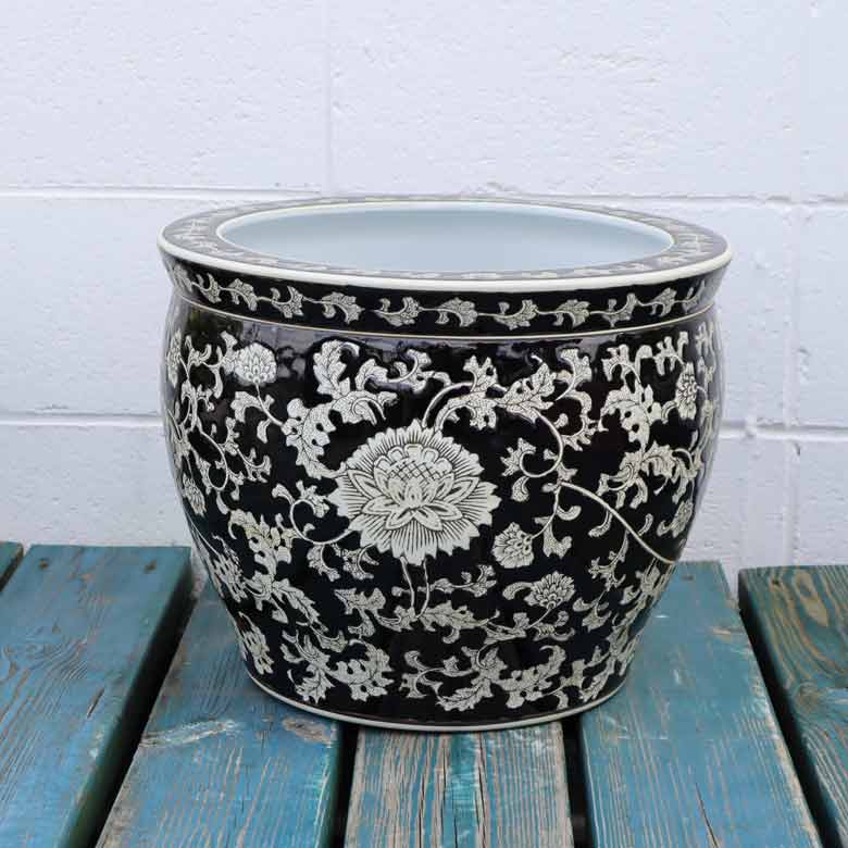 水鉢 大型 黒蓮 特大 13号 火鉢 鉢カバー 洋蓮 ロータス