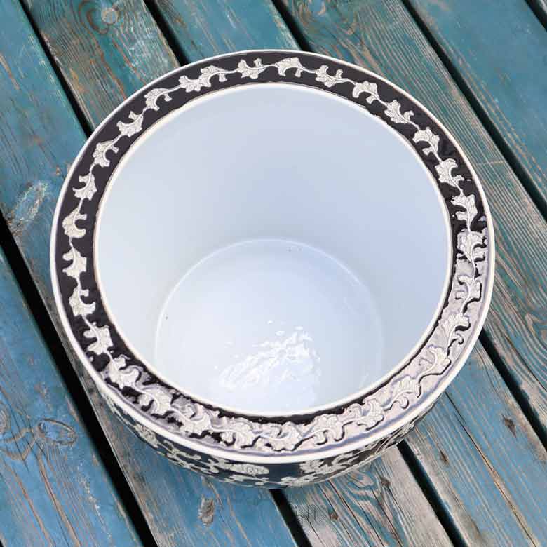 水鉢 大型 黒蓮 特大 13号 火鉢 鉢カバー 洋蓮 ロータス